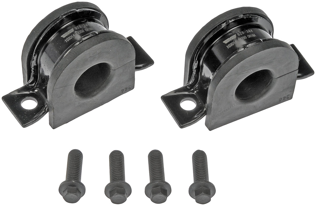 Dorman stabilizer bar bushing kit front packaging showing parts and fitment benefit