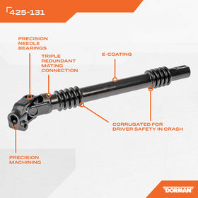Dorman steering shaft close-up machining details ensuring precise fit