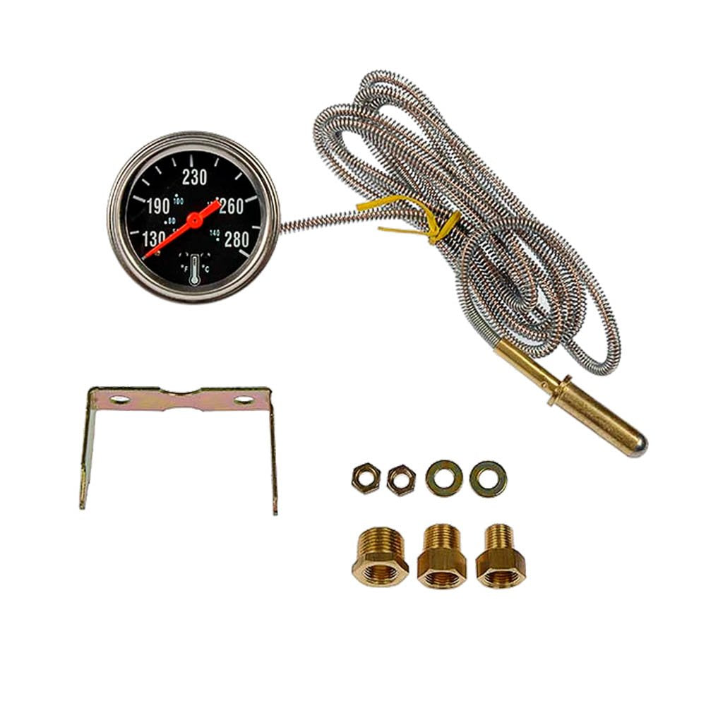 Dorman gauge front view showing black face and backlit safe-zone for easy reading
