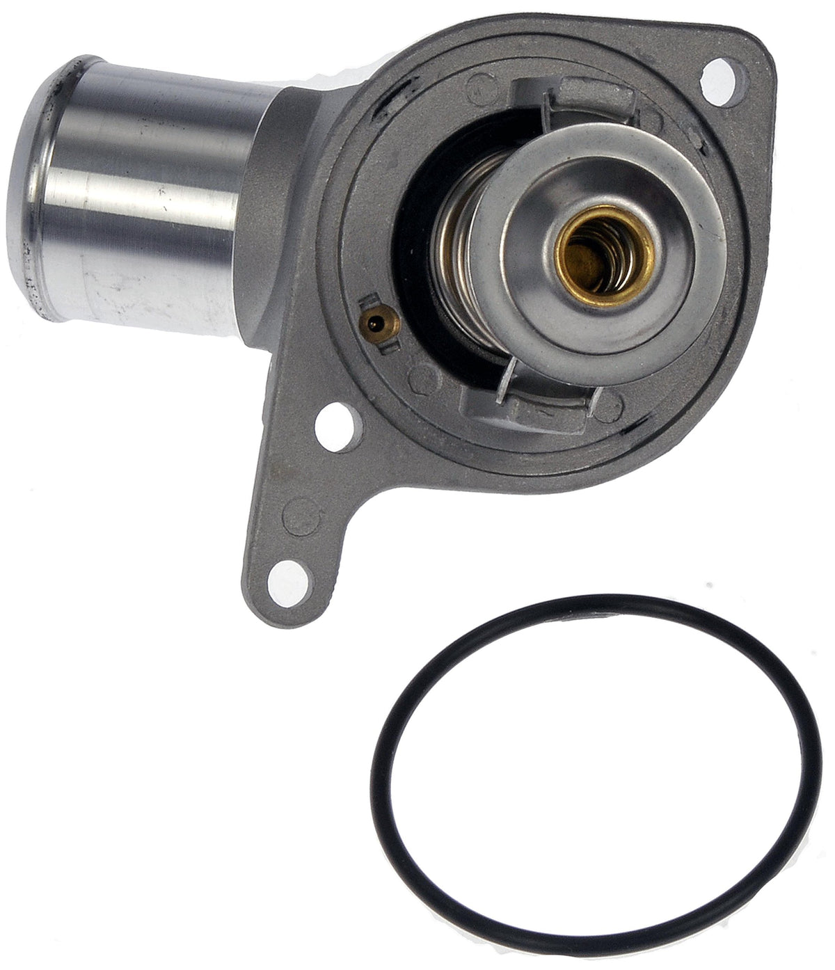 Dorman thermostat housing close-up of casting and seal area demonstrating durable construction