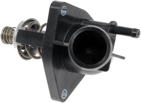 Dorman thermostat housing front view showing mounting points and durable finish for reliable fit