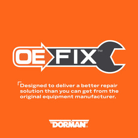 Dorman thermostat housing label and part number for easy identification and correct fitment