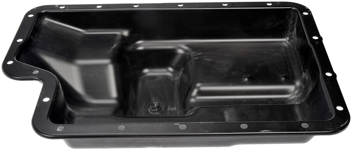 Dorman transmission pan weld close-up highlighting durable construction and leak resistance