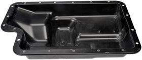 Dorman transmission pan weld close-up highlighting durable construction and leak resistance