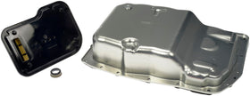 Dorman transmission pan front view showing bolt pattern and fit