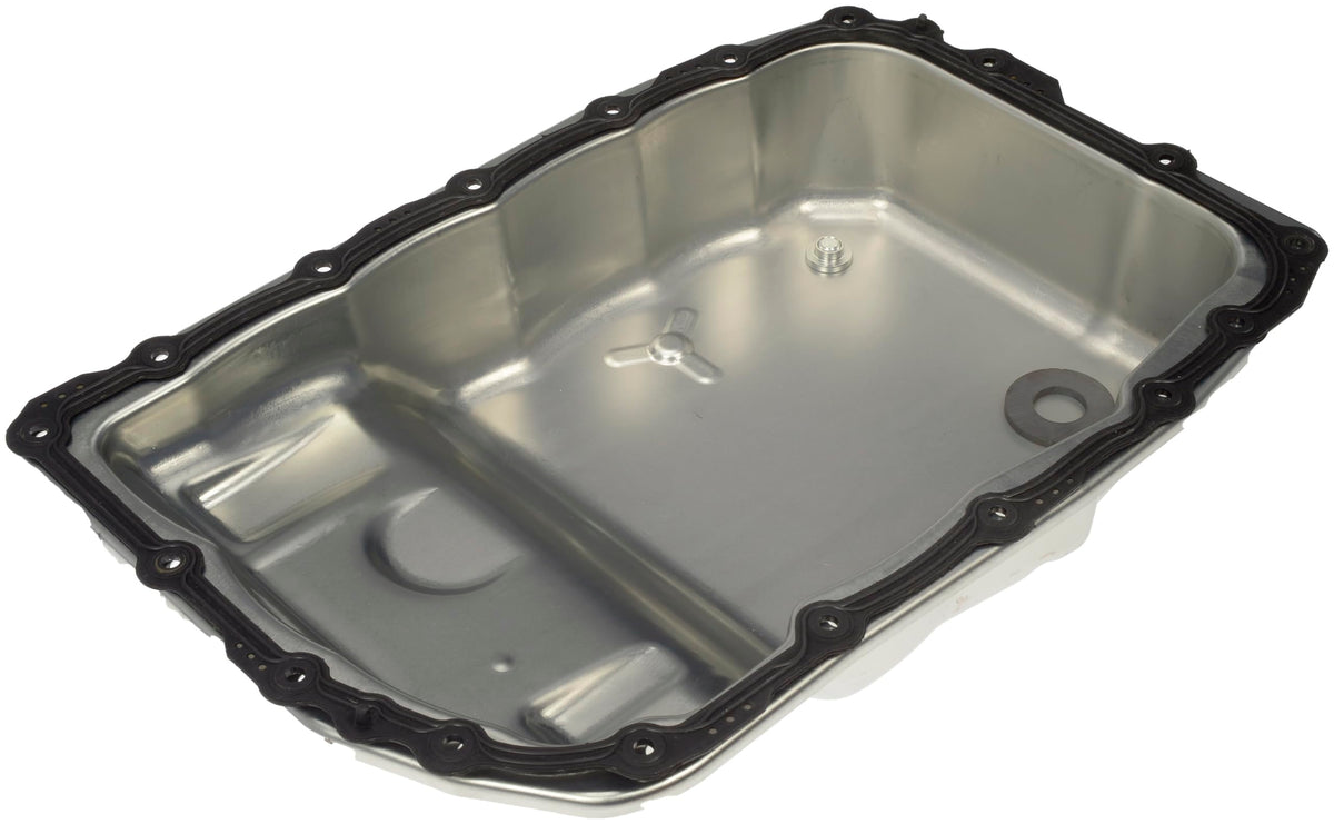 Dorman pan installed under vehicle demonstrating correct fitment
