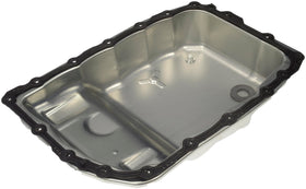 Dorman pan installed under vehicle demonstrating correct fitment