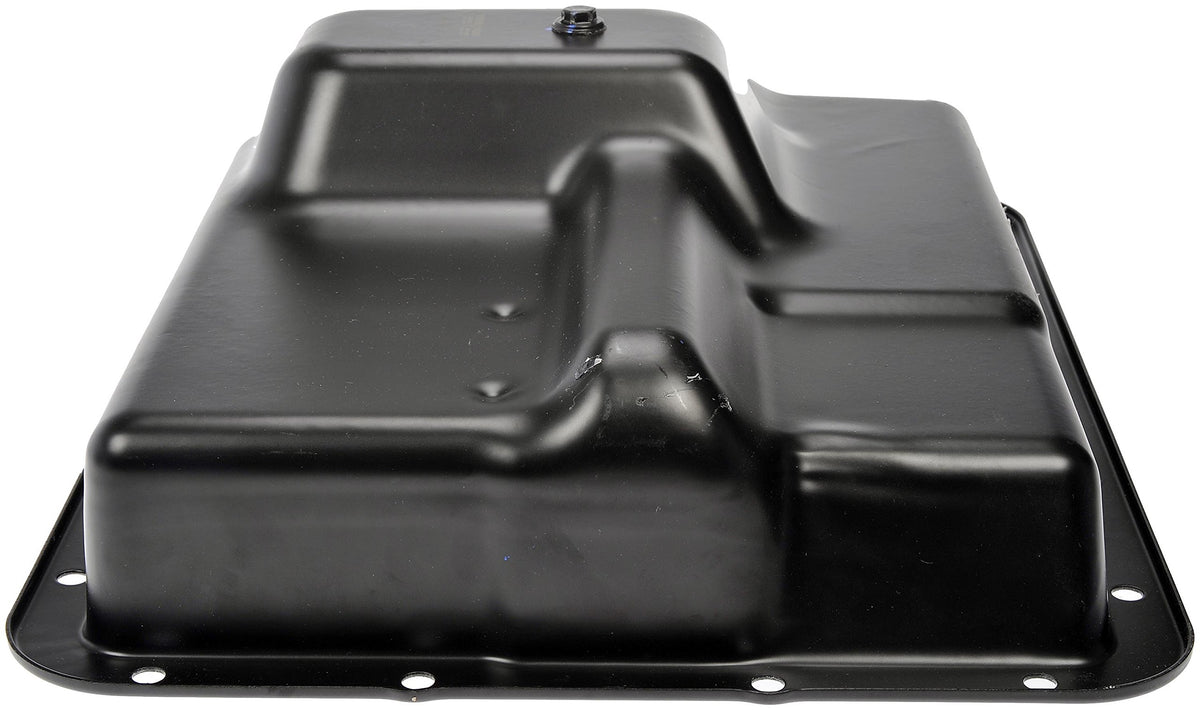 Dorman transmission pan label and part number view confirming compatibility and identification