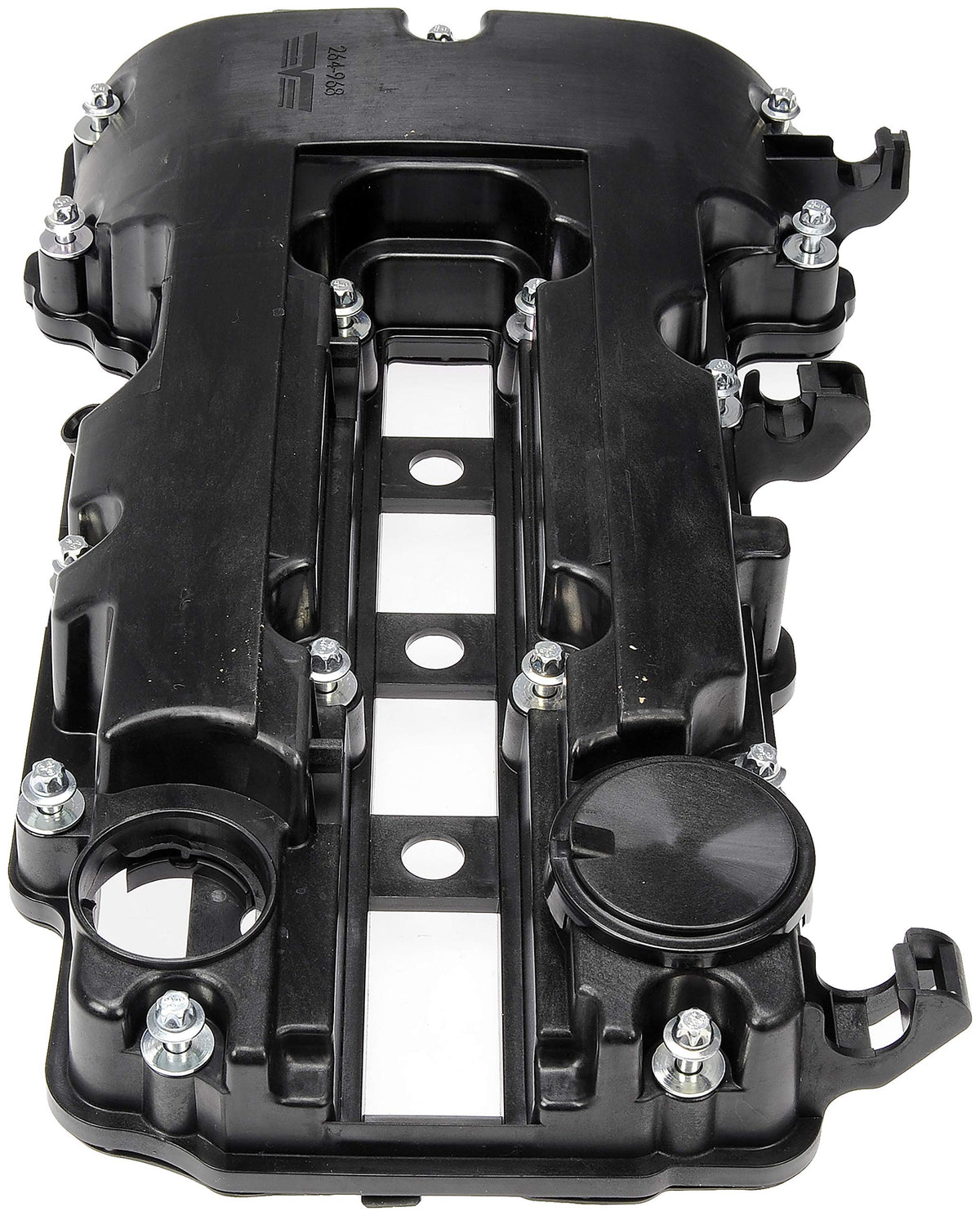 Dorman valve cover held by hand to show size and fitment reassurance