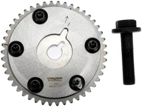 Dorman VVT sprocket on workbench in garage setting showing professional readiness