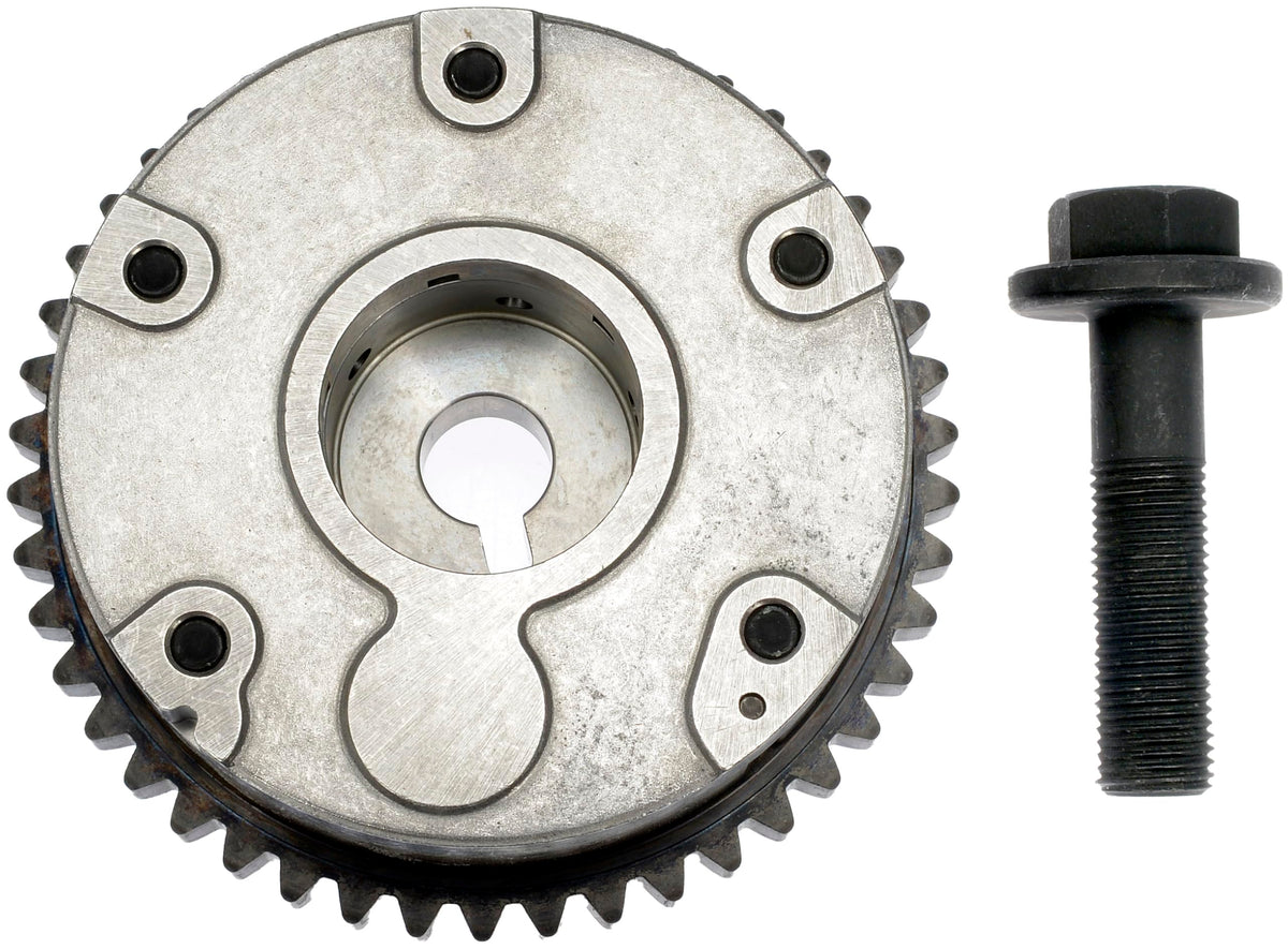 Dorman VVT sprocket in packaging with label showing verified fitment benefit