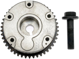 Dorman VVT sprocket in packaging with label showing verified fitment benefit