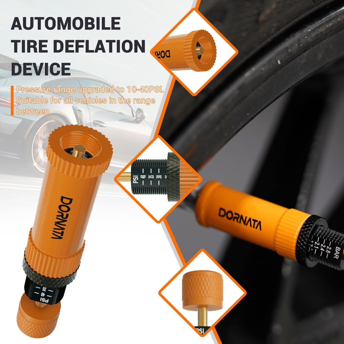 DORNATA attached to truck tire in offroad scene enhancing traction setup