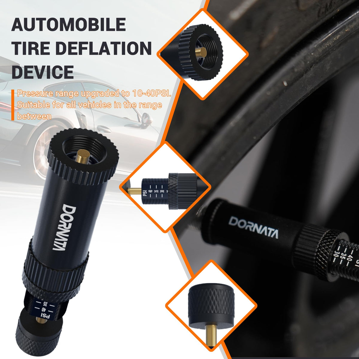 DORNATA attached to truck tire demonstrating fast deflation and time savings