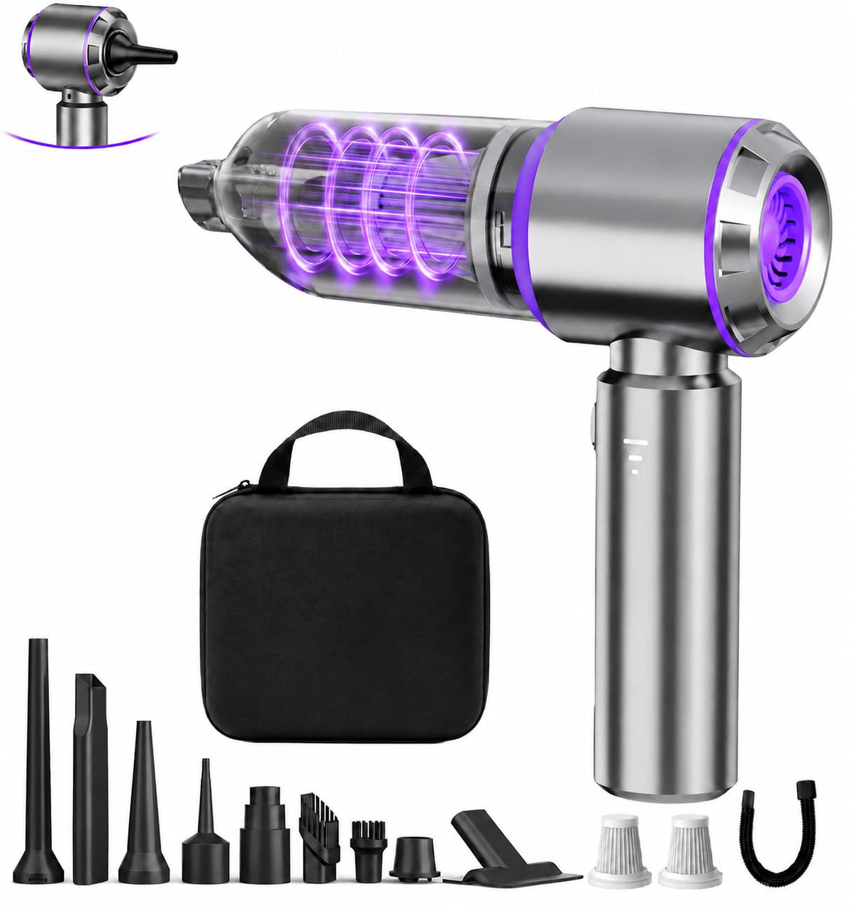 DORVELLO front view showing compact handheld design and easy-grip handle for portability
