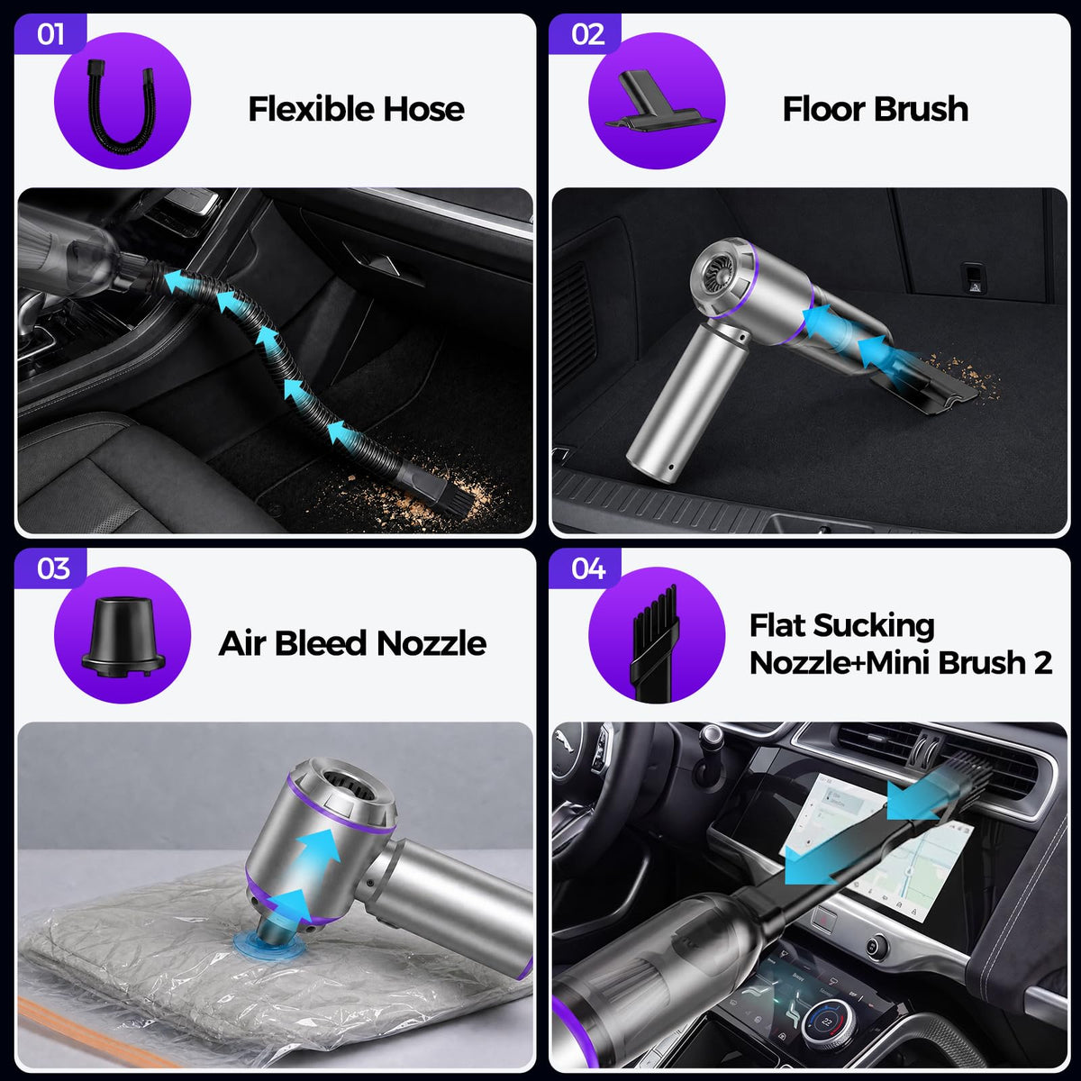 DORVELLO cleaning a car seat removing crumbs and pet hair for faster detailing
