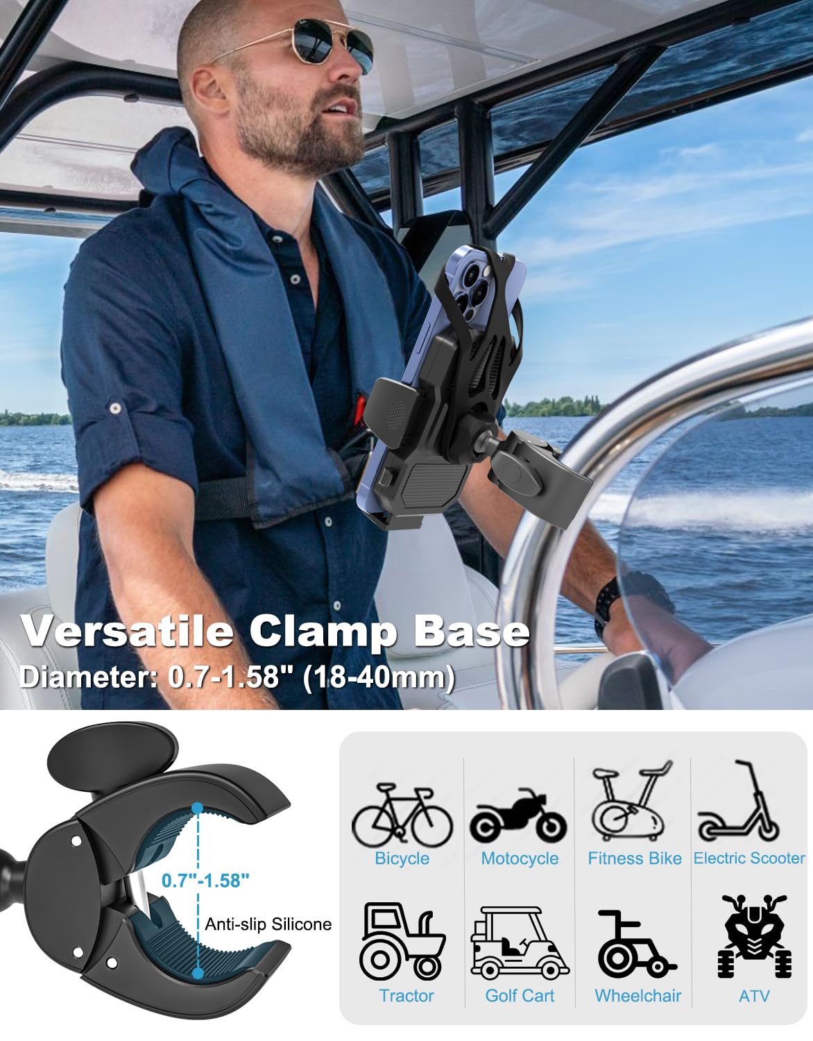 Dosvsi detailed view of silicone strap and cradle offering added phone protection