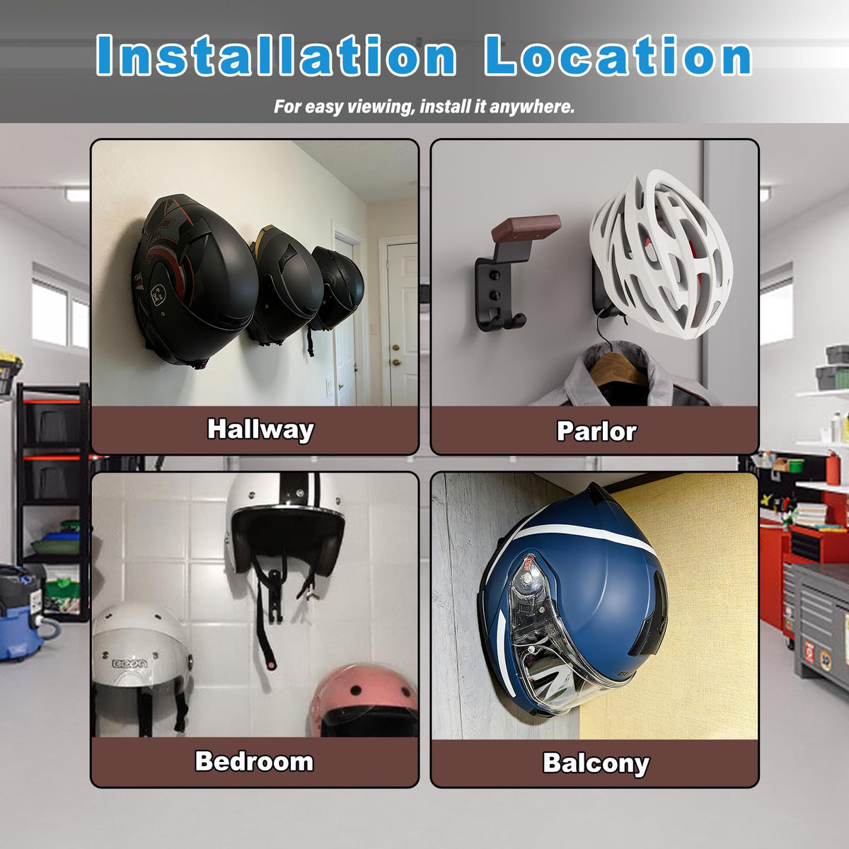 DOTANLEXO lifestyle garage display showing stylish space-saving setup