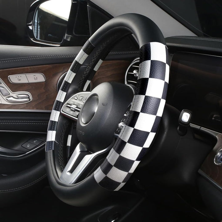 Dotesy front view showing lattice steering cover and neat stitching for style