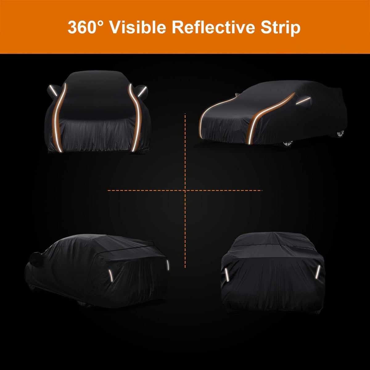 Dototow elastic hem and wind straps securing the cover in high winds