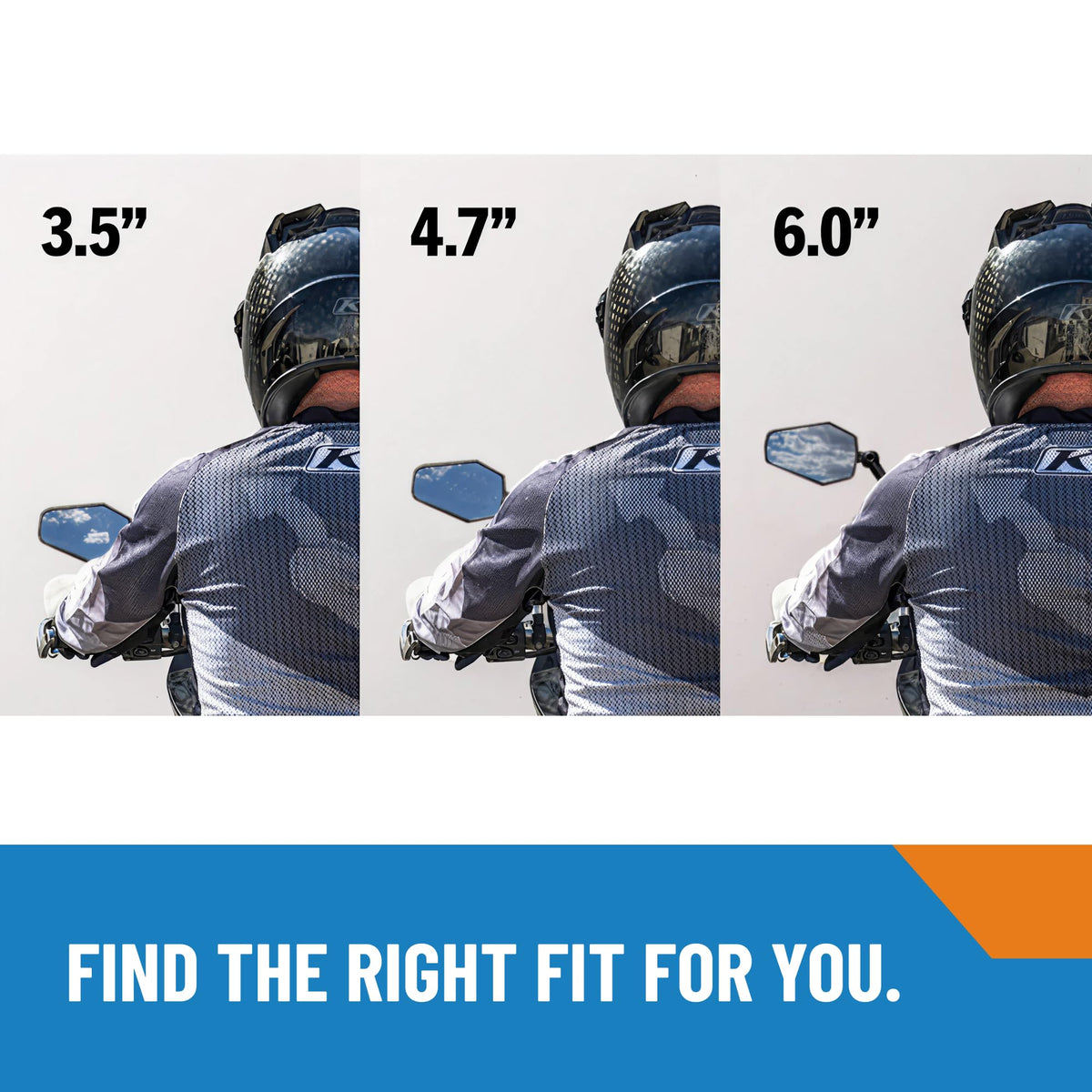 Doubletake Mirror mounted on motorcycle demonstrating improved visibility