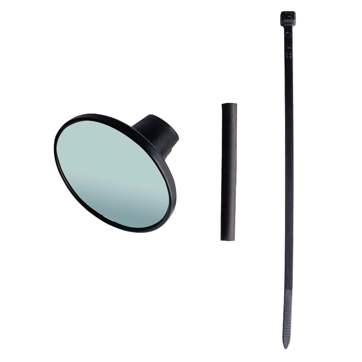 Doubletake Mirror front view showing compact design and rugged look for trail durability