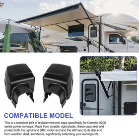 doufuhua installed on RV awning showing sealed roller tube and weatherproofing