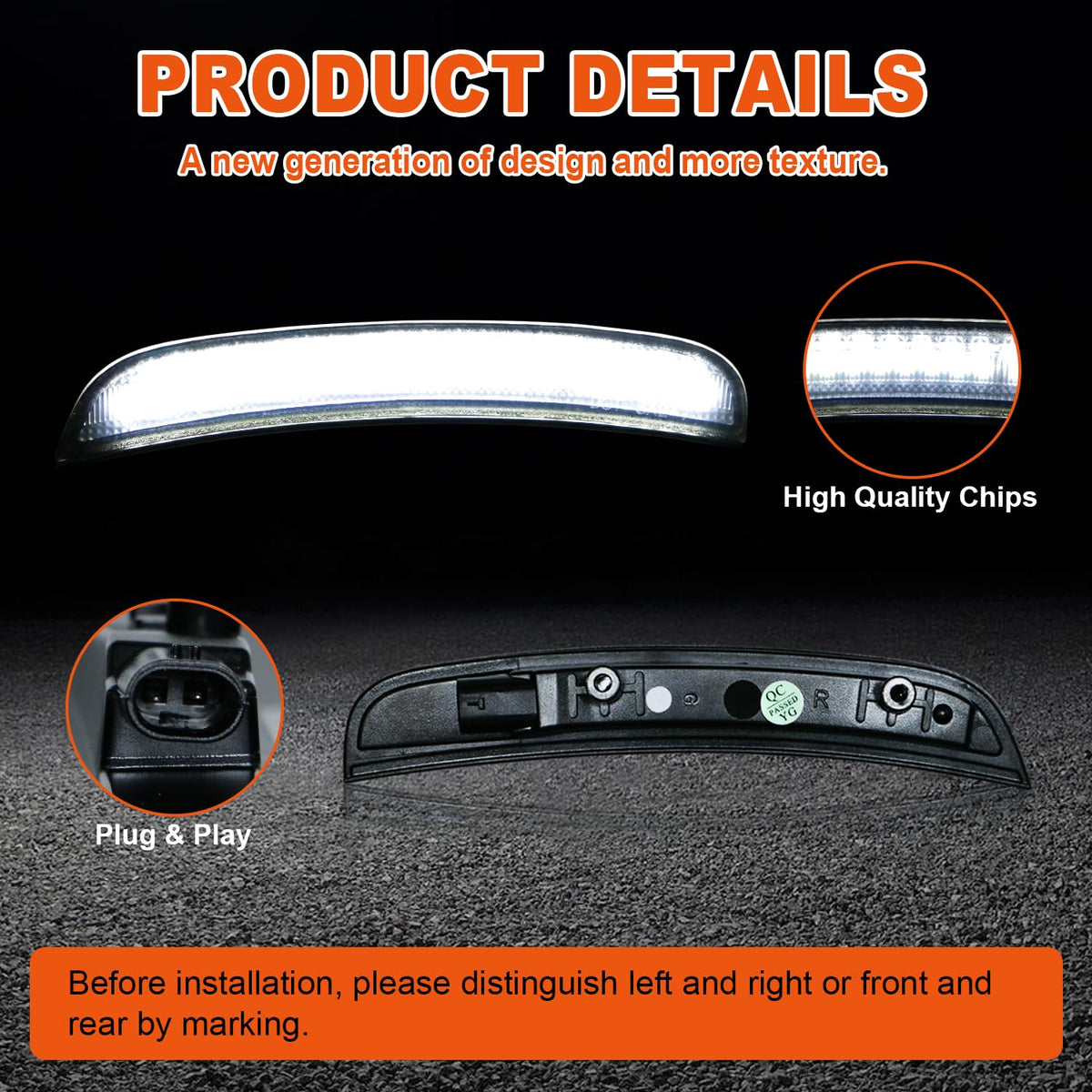 DouMmantn installed rear fender marker demonstrating balanced front and rear lighting benefit