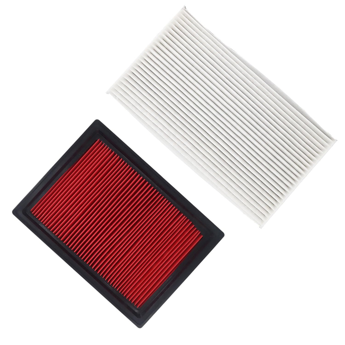 DOVOSO front packaging of engine and cabin filter set showing fit and convenience