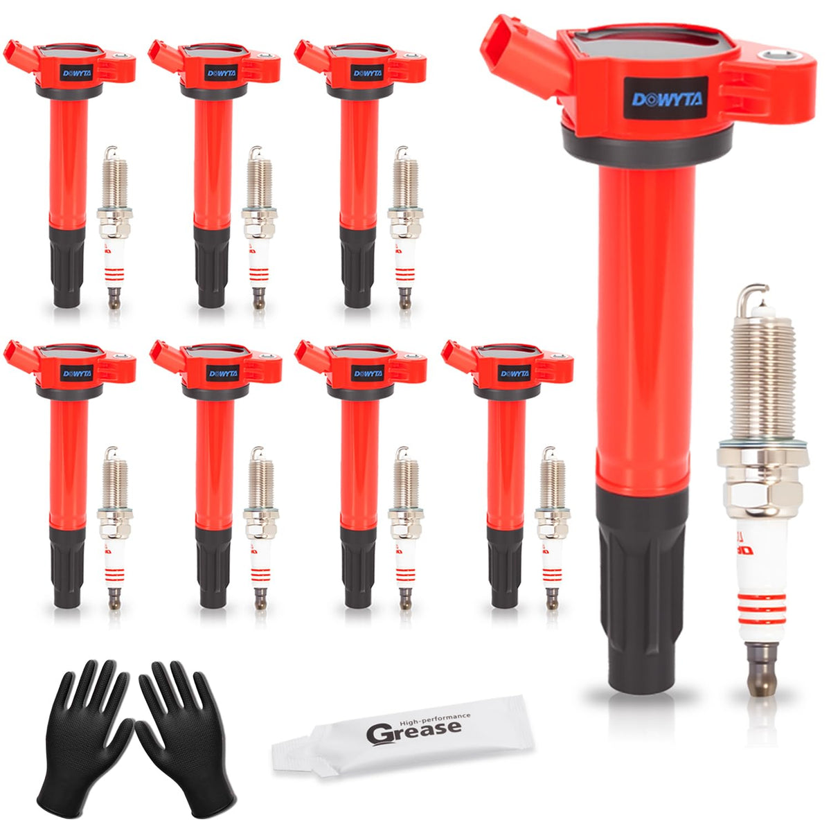DOWYTA front packaging showing 8-pack kit and fitment details, reassurance of completeness