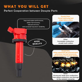 DOWYTA ignition coil close-up highlighting durable housing and improved cooling