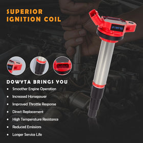 DOWYTA spark plug detail showing electrode and correct gap for consistent ignition