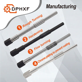 DPHXF bolt next to ruler showing M14x1.5 and M8x1.25x70 sizes for correct selection benefit