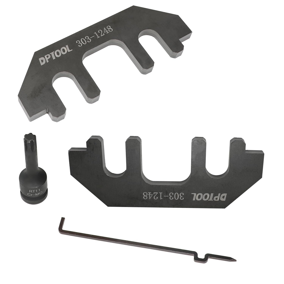 DPTOOL close-up of camshaft holding tool steel finish demonstrating durable construction