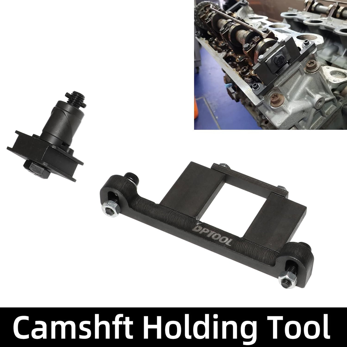 DPTOOL crankshaft holding tool detail demonstrating robust construction