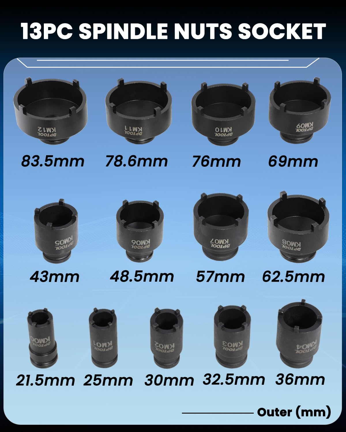 DPTOOL close-up of 4-tooth socket profile protecting nut teeth
