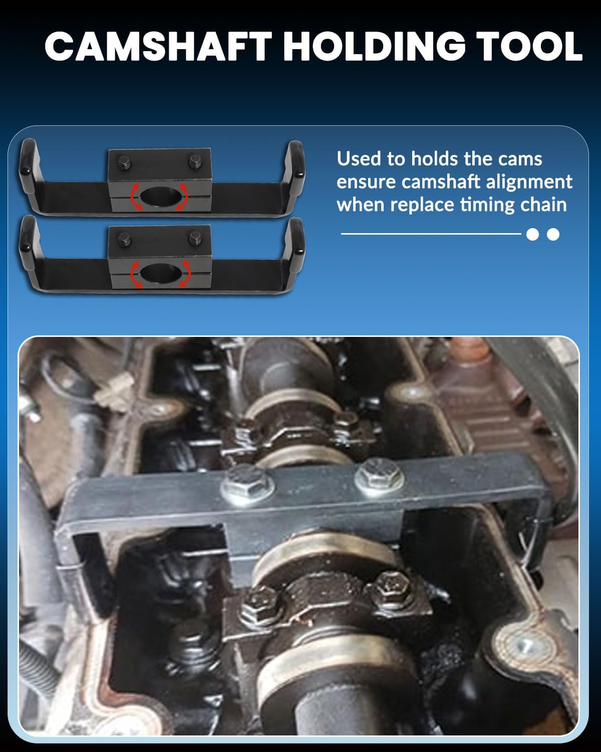 DPTOOL crankshaft positioning tool top view demonstrating precise crank timing lock