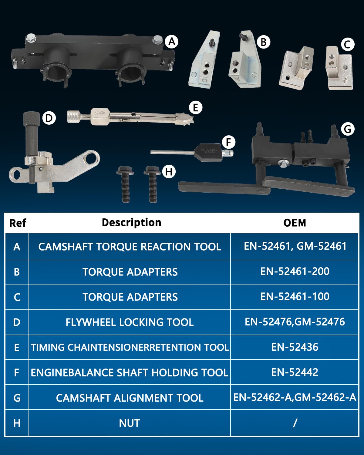 DPTOOL EN-52476 flywheel locking tool installed, securing flywheel for safe torqueing