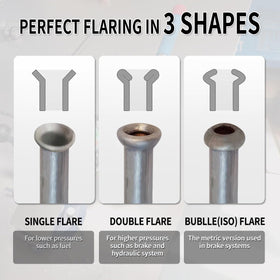 DPTOOL flared tubing comparison showing 37° and 45° profiles for reliable sealing