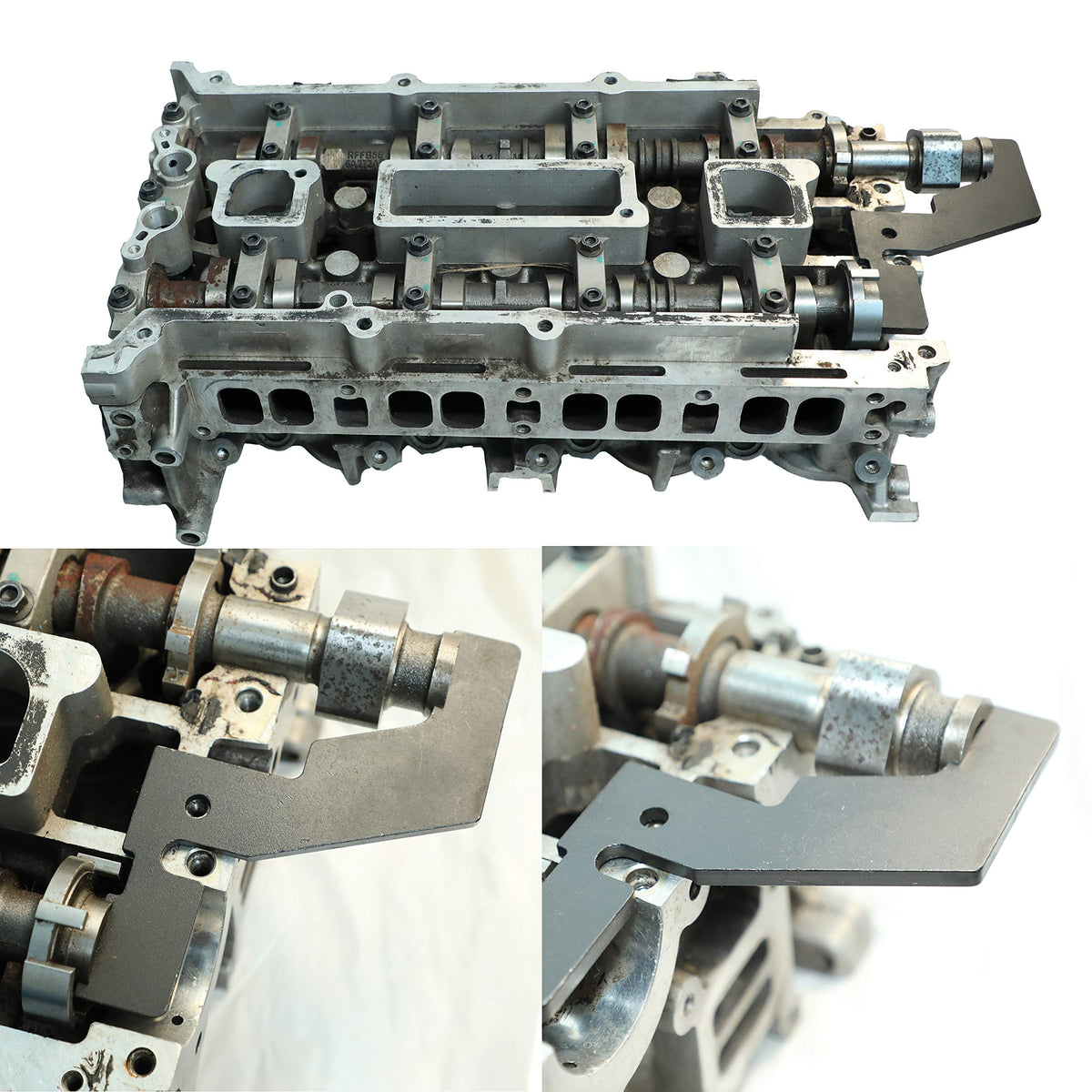 DPTOOL flywheel lock and sensor tool showing exact fit for secure alignment