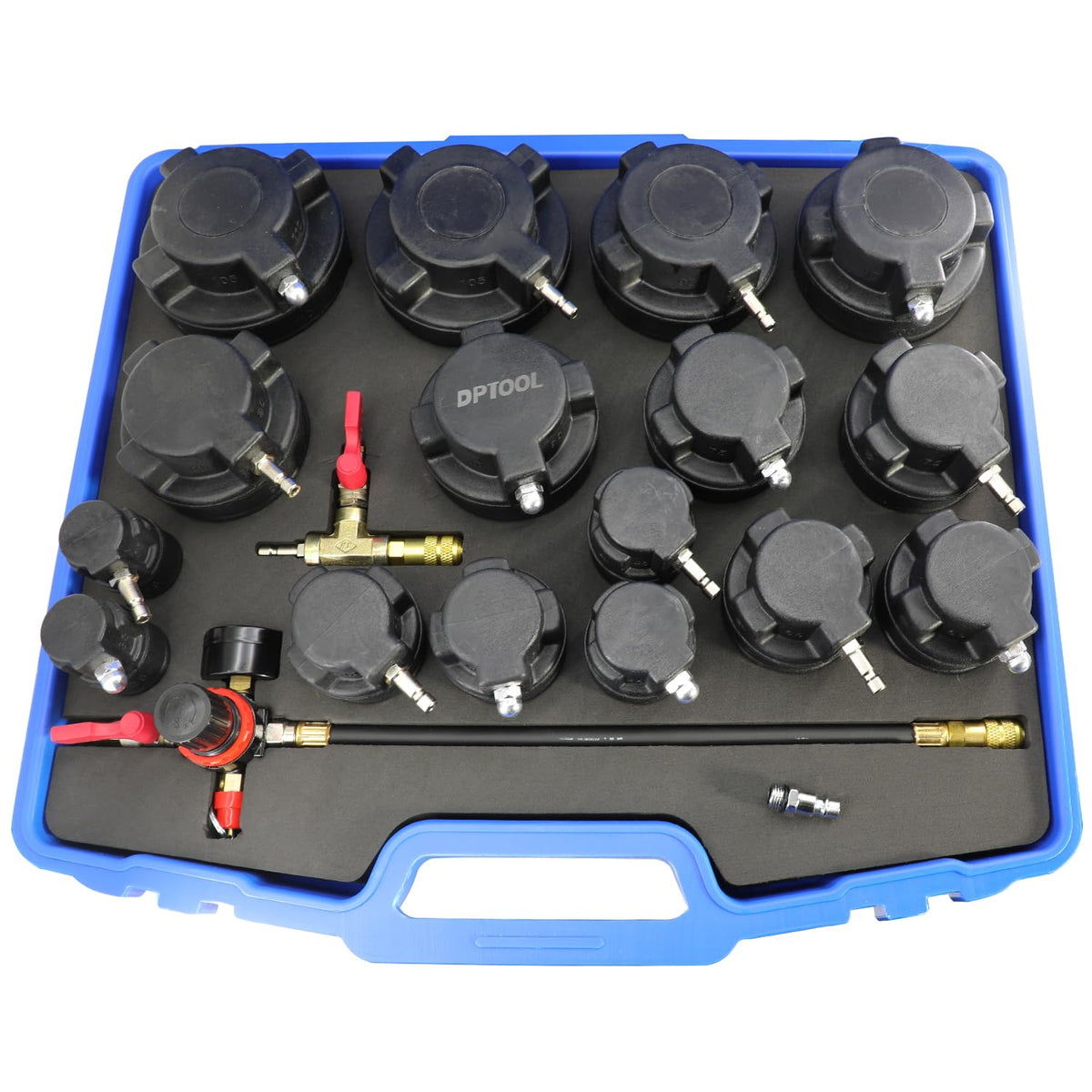DPTOOL front case open showing full kit, organized for fast access and diagnosis