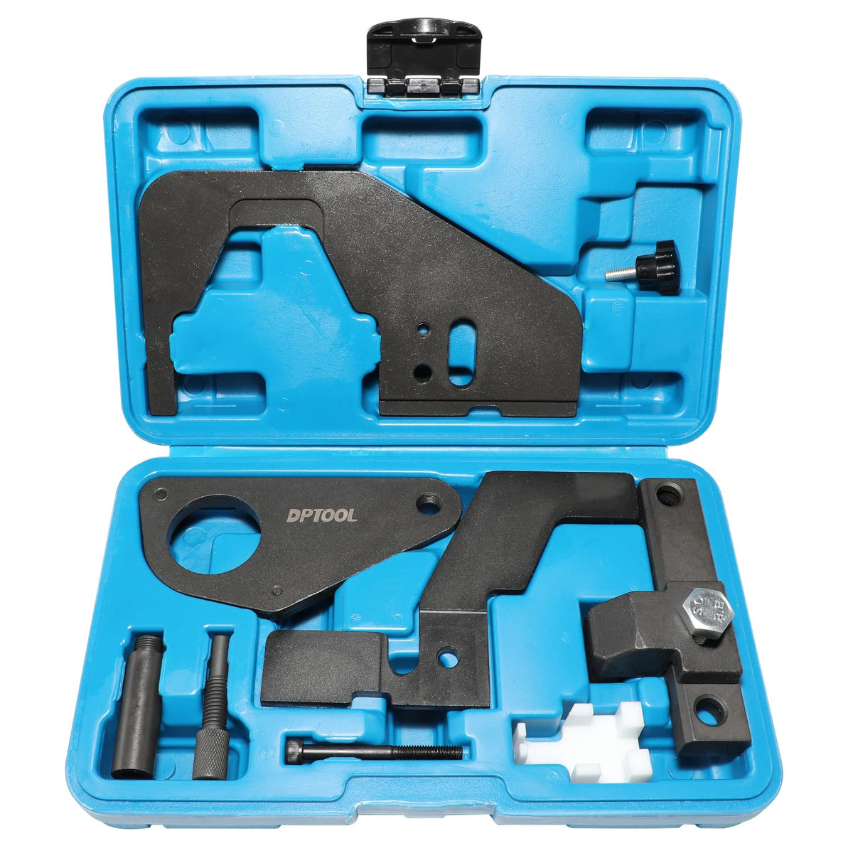 DPTOOL front view of complete timing tool kit for organized shop use