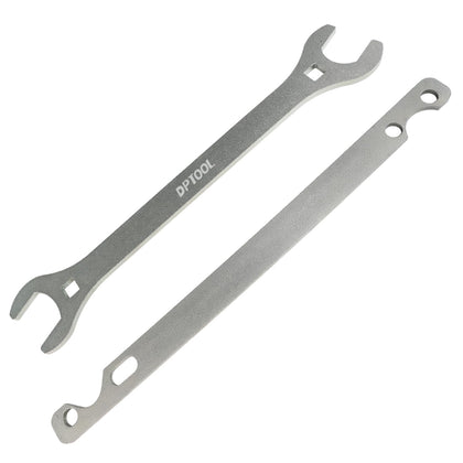 DPTOOL front view of 32mm and 36mm wrenches showing compact kit and durability