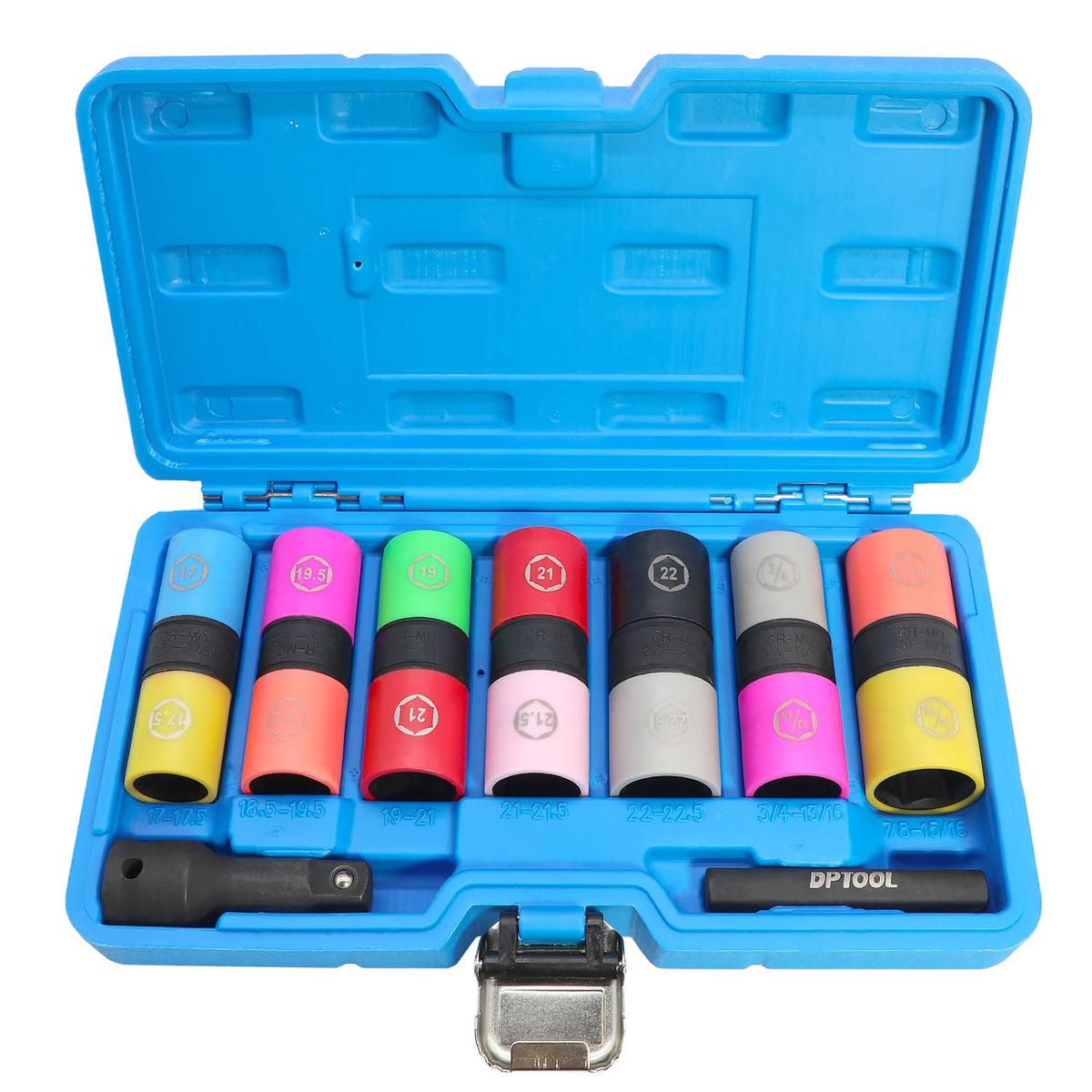 DPTOOL front view of socket set case showing organized kit and portability benefit