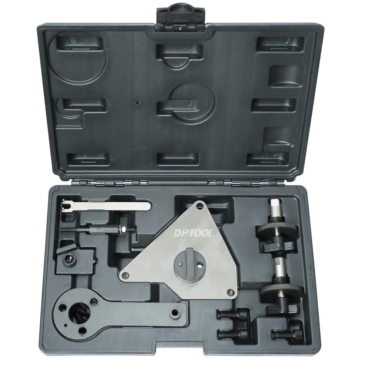 DPTOOL front packaging showing complete Multiair 1.4 timing kit and case, easy identification