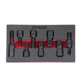 DPTOOL front packaging of 8-piece thread chaser kit showing compact case and tools for fast repairs