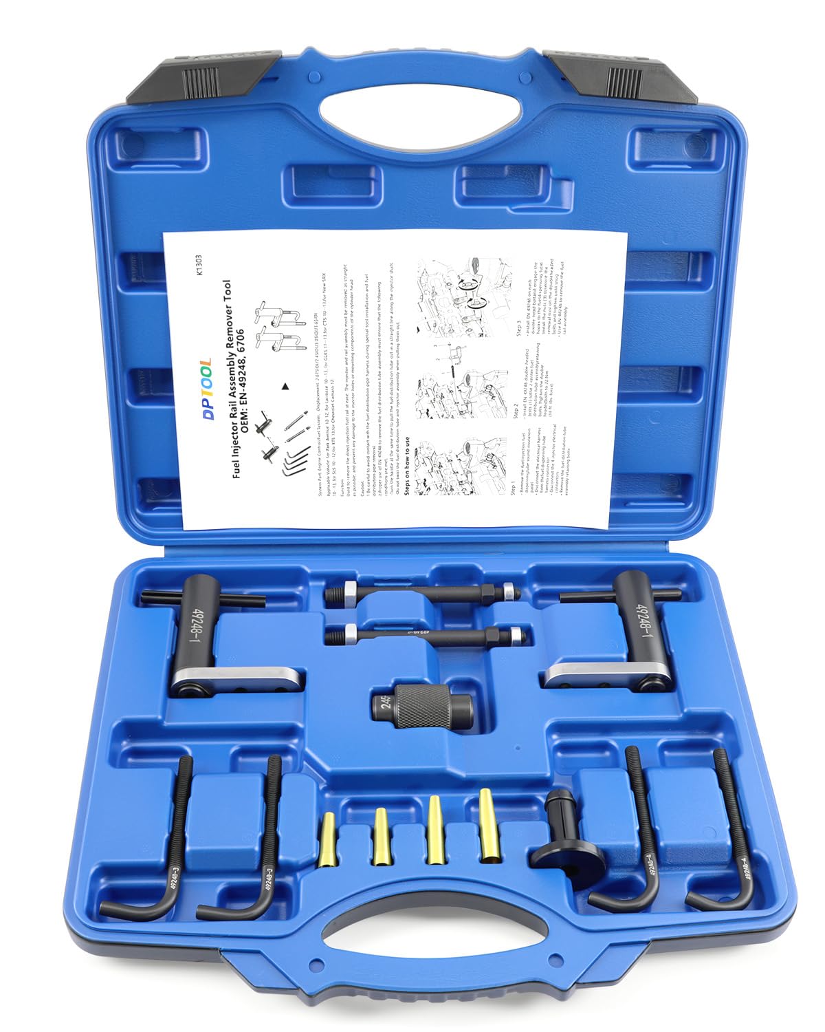 DPTOOL full kit front view showing all removal and seal installer tools, durable workshop solution