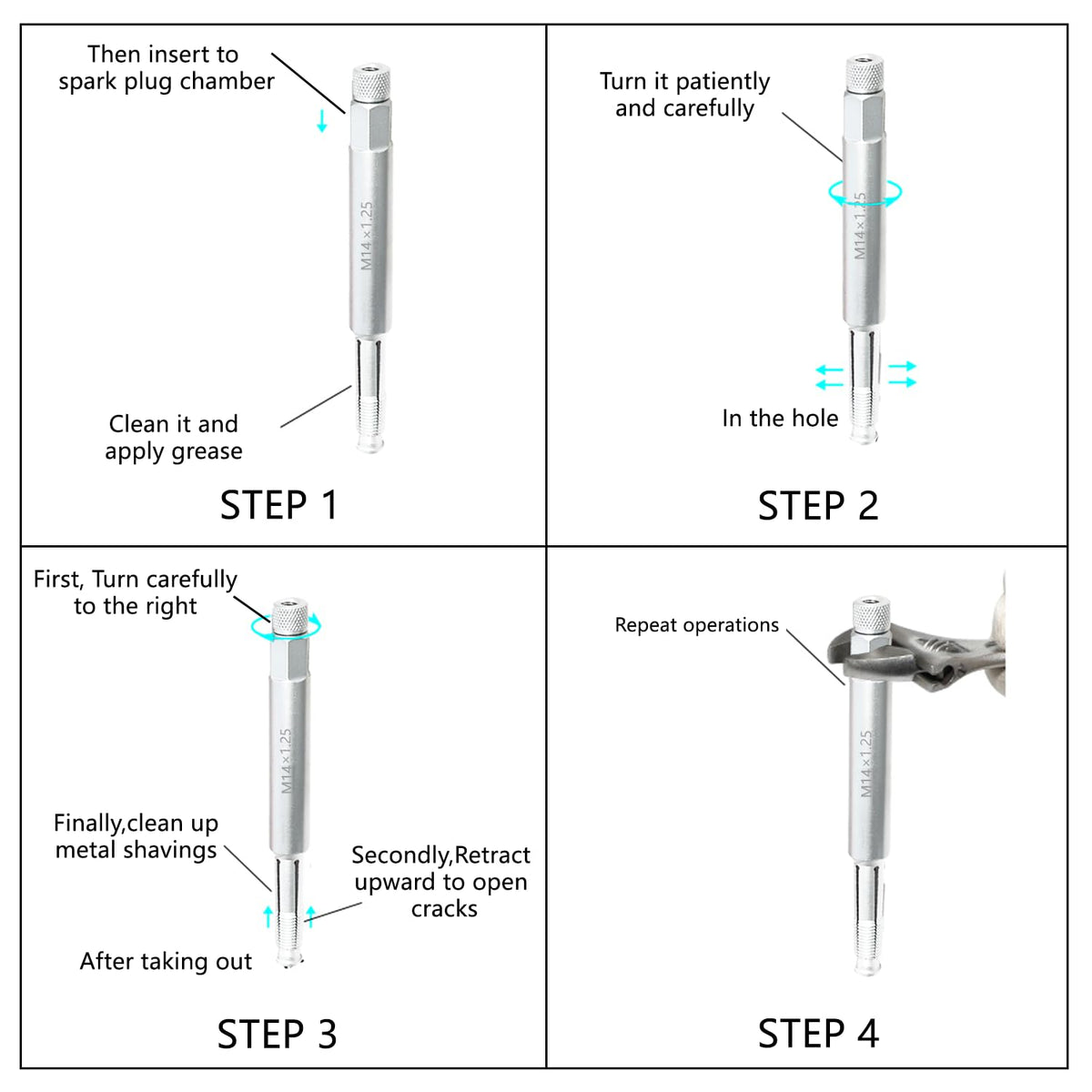 DPTOOL tap with grease holding metal swarf showing reduced debris falling into cylinder