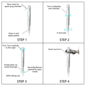 DPTOOL tap with grease holding metal swarf showing reduced debris falling into cylinder