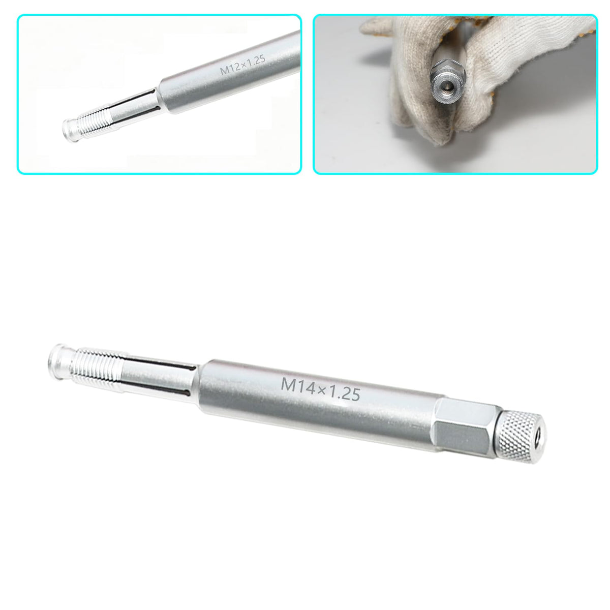 DPTOOL in-use chasing a spark plug thread demonstrating safe, head-in-place repair